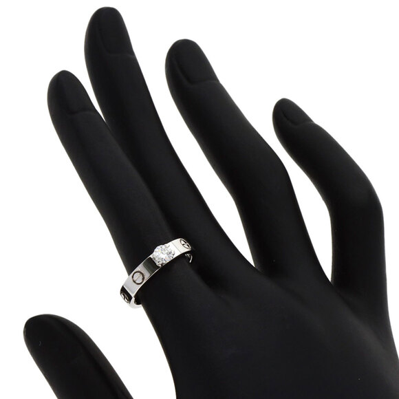 CARTIER 18k Silver Diamond Love Ring #50 - Picture 6 of 11